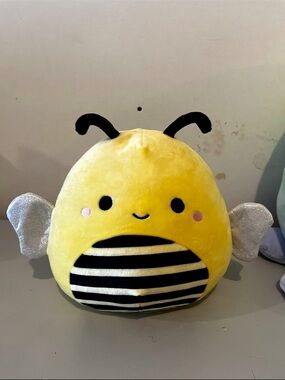 Squishmallows Yellow Bee Plush with Black & White Stripes